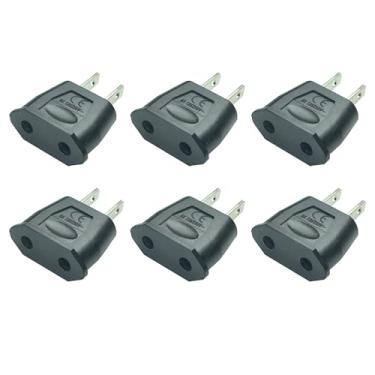 Imagem de 6pcs Socket Plug Adapter Europe EU Euro to US Travel Charger AC Power Converter，US 2 pin Plug to EU 2 Hole Socket Power Jack Wall Plug Converter Travel Adapter,4.0mm Hole
