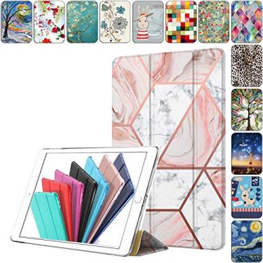 Imagem de DuraSafe Cases Capa traseira transparente para iPad PRO 10,5 Air 3 [PRO 10,5 polegadas Air 3ª geração] A1701 A1709 A1852 A2152 A2123 A2153 A2154 impressa em três dobras para Smart PC rígido - rosa mármore