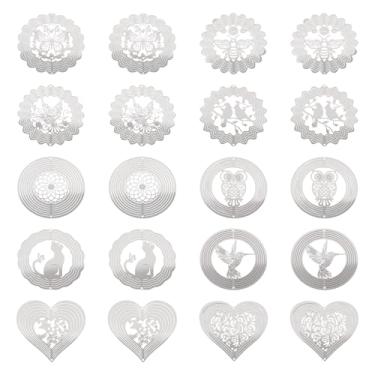 Imagem de Spritewelry Pingentes de aço inoxidável para fabricação de joias, filigrana, prata, borboleta, coruja, metal, lua, coruja, artesanato, pingentes, pingentes para decoração faça-você-mesmo, apanhadores