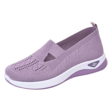 Imagem de Goferlaa Tênis feminino ortopédico respirável macio suporte de arco, sapatos de espuma para diabetes sapatos esportivos antiderrapantes para caminhada, rosa, 37