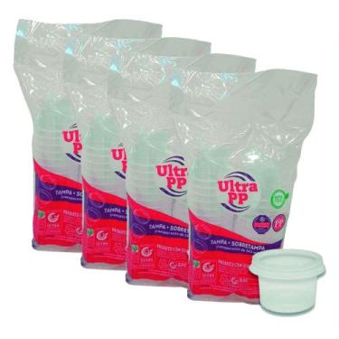 Imagem de Pote plastico descartavel redondo c/ tampa 140ml com 100 - Ultra copos