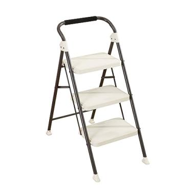 Imagem de Escada de 3 degraus, banquinho dobrável para adultos/crianças com pedais antiderrapantes com capacidade de 150 kg, escada portátil dobrável leve perfeita para a Bíblia