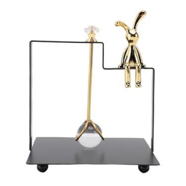 Imagem de Fockety Porta-guardanapos Iron Art Sentado Coelho Decor Guardanapo Dispenser Toalha Stand, Rack de Tecido para Balcão de Cozinha, Home Bar, Restaurante Mesa Decor Banheiro (Preto)