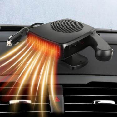 Imagem de Aquecedor de carro, aquecedor portátil de 12 V 200 W para veículo, que se conecta ao isqueiro para desembaçador de para-brisa de carro, ventilador térmico 2 em 1 para carro, trailer, SUV (24 V)