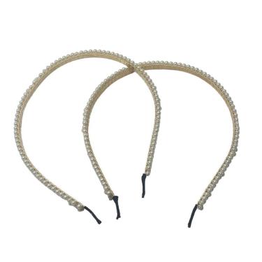 Imagem de Kit 4 Un Arco Tiara Pérola Acessório Para Penteados 14Cm