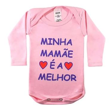Imagem de Body infantil Manga longa Bebe Menina Tecido Suedine Personalizado Fra