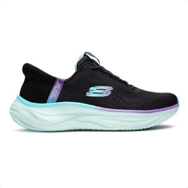 Imagem de Tênis Skechers Cloud Perfectly Plush Feminino, 38, Preto, Azul