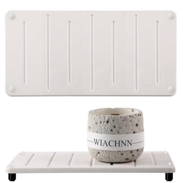 Imagem de 2 peças de tapete de secagem de pedra absorvente de água para pia de banheiro e organizador de balcão de cozinha, suporte de esponja dispensador de sabão seco instantâneo, suporte de pia (25,4 cm x