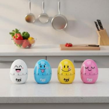 Imagem de Temporizador Timer Cronometro Mecanico EGG Divertido Estudo Cozinha Organização (BRANCO)