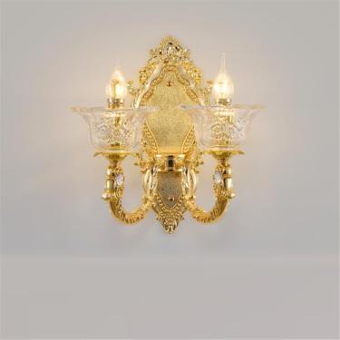 Imagem de Lustre de Cristal de Luxo Europeu LED Criatividade Americana Ouro Sala de Estar Restaurante Quarto Hotel Villa Duplex Construção Lâmpada Pendente (C 2 Luzes)