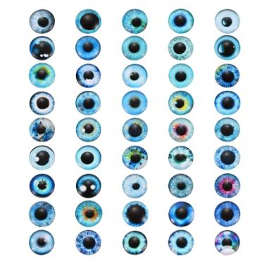 Imagem de PATIKIL Olho de dragão de 8 mm, 100 peças cabochão de vidro estilo misto olho realista animal para fazer bonecas de argila de crochê, artesanato, descobertas faça você mesmo, fabricação de joias, tom