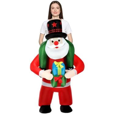 Imagem de Jenaai Fantasia inflável de Natal para cavaleiro de Papai Noel, vestido inflável de equitação para homens, festa de cosplay de Natal