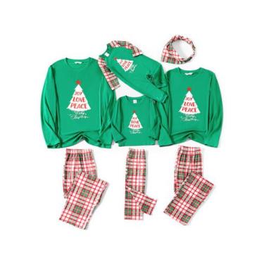 Imagem de Pijamas de Natal PATPAT Family Matching Sets, calças xadrez com blusa 