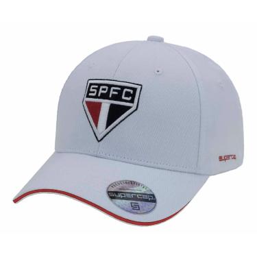 Imagem de Boné São Paulo SuperCap Símbolo Bordado Aba Curva Branco - Masculino Tamanho:Único;Cor:Branco