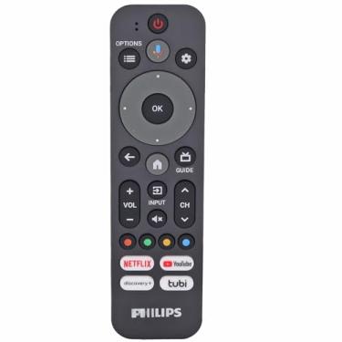 Imagem de Dan's Originals Controle remoto de voz de substituição OEM RF553A | Compatível com Philips 4K Ultra HD LED Google TVs com Netflix, YouTube, Discovery+, tubi - URMT26CNDA14