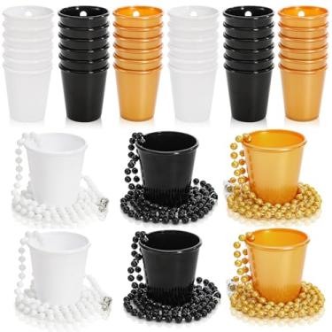 Imagem de Cididu Pacote com 36 copos de shot em colar de contas, mini copos de plástico, copos de festa de despedida de solteira, lembrancinhas de festa reutilizáveis para adultos para festas de Halloween,