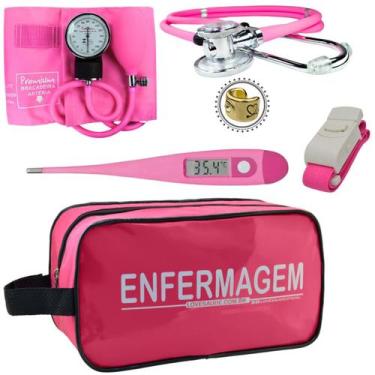 Imagem de Kit Enfermagem Estágio Com Aparelho de Pressão Estetoscópio Rappaport 