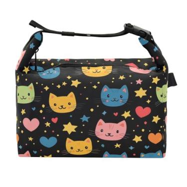 Imagem de STAYTOP Lancheira fofa de gato com fivela de alça, lancheira isolada para meninos e meninas, lancheira térmica para trabalho escolar
