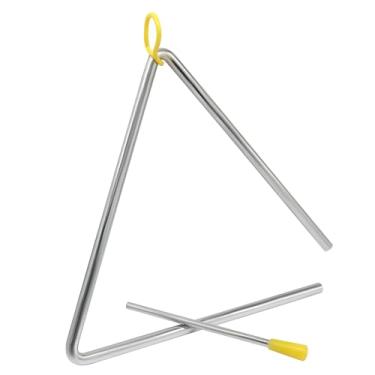 Imagem de Murtenze Instrumento de percussão triangular de aço musical de 20 cm, percussão manual triangular com golpe para aprender música, ensino, crianças, adultos