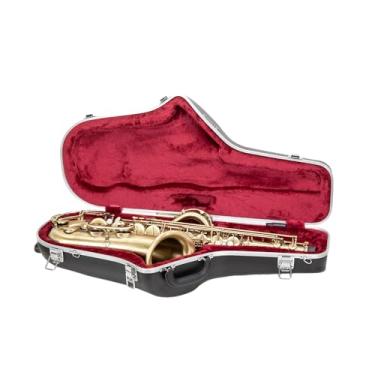 Imagem de Crossrock Capa para saxofone tenor ABS – Interior de veludo vermelho, bolso acessório, trava de segurança e alça destacável (CRA865TSBK)
