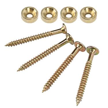 Imagem de Generic Acessório de Bucha de Pescoço de Guitarra Elétrica, 4 Conjuntos de Parafusos de Virola de Metal Com Parafuso para Aplicação Flexível, Conjunto de Bucha de Junta de Pescoço de Guitarra de Aço