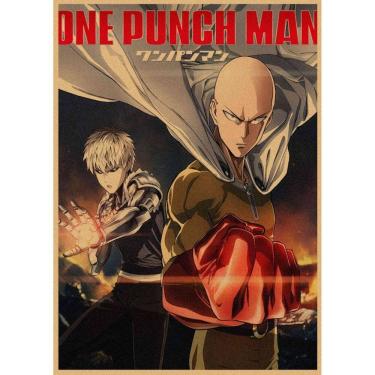 Imagem de Pôster de arte de parede com imagem One Punch Man Anime 30x42cm