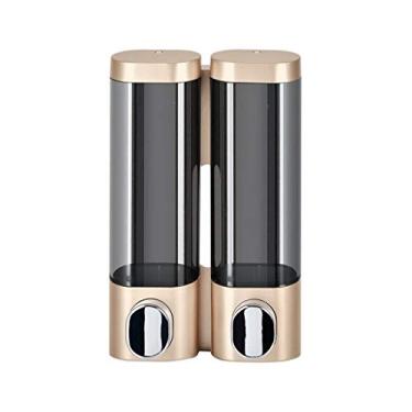 Imagem de Dispensador de loção sem perfuração, montado na parede, manual, saboneteira, xampu, garrafa de gel de banho, dispensador de sabão em casa, hotel, 300 ml * 2 dispensadores de loção para banheiro (cor