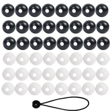 Imagem de ArrErr Pacote com 50 bolas elásticas rolha de substituição para cabos elásticos de bola bolas de corda elástica resistente lona de dossel de amarrar bolas elásticas de acampamento corda de choque