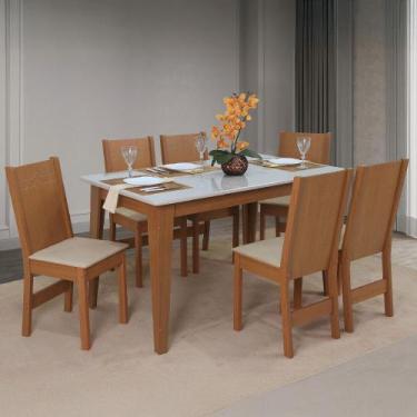 Imagem de Sala de Jantar São Carlos Giovana Retangular com 6 Cadeiras Elane, Cin