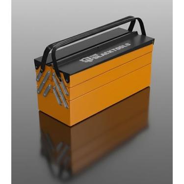 Imagem de Caixa De Ferramentas Sanfonada Com 5 Gavetas Preto/laranja De Metal 20cm X 42cm X 29cm Ttb500 The Black Tools