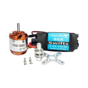 Imagem de Motor Brushless Hobbyocean D3542 D3548 De Alta Potência Com ESC De 80A
