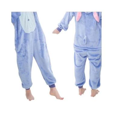 Imagem de Pijama Infantil De Flanela Azul Com Estampa De Animais Em Estilo Onesi