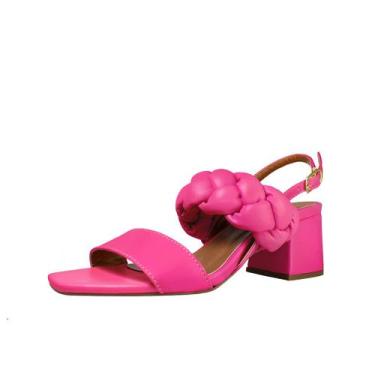 Imagem de Sandália Salto Baixo Grosso Luiza Sobreira Trançada Pink Mod. 2103, 35