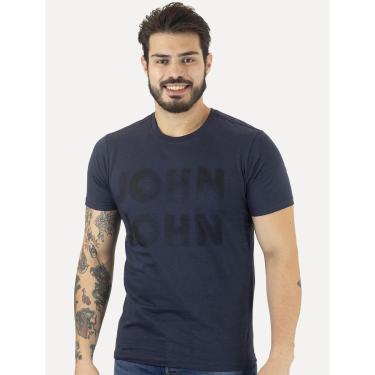 Imagem de Camiseta John John Masculina Logo Blur Azul Marinho-Masculino