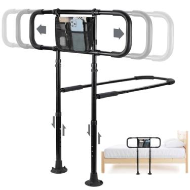 Imagem de Yetulike Trilhos de cama para segurança de idosos adultos, trilho de assistência de camas resistentes para idosos; camas ajustáveis, trilho estável, protetor de bengala com alça estendida - Adequado