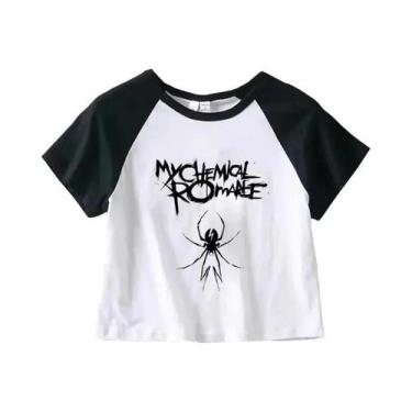 Imagem de Camiseta Cropped Gráfica Y2K Kawaii Harajuku Para Meninas, Camiseta De