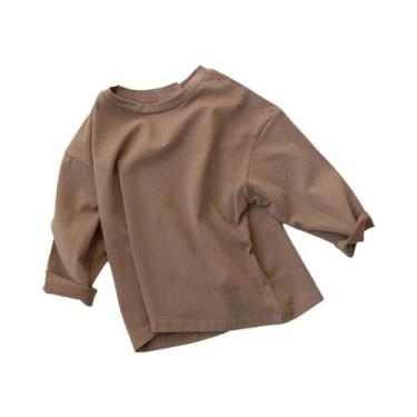 Imagem de Camisetas De Algodão Coreano De Manga Longa Para Bebês Meninos E Menin