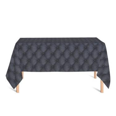 Imagem de Toalha de Mesa Retangular em Tecido Jacquard Estampado Capitonê Cinza 