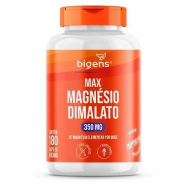 Imagem de Max Magnésio Dimalato 350mg (Magnésio Elementar) 180 Caps - Bigens-Unissex