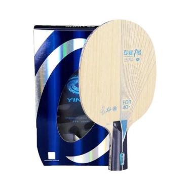 Imagem de Raquete De Tênis De Mesa Ofensiva De Fibra ALC Azul YINHE pro 01 Com E