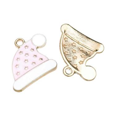 Imagem de Pingente Esmaltado Natalino Branco Em Liga Para Fabricação De Joias DI