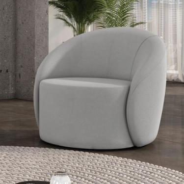 Imagem de Poltrona Decorativa Orgânica Giratória Lua Suede D03 - D Rossi - DRoss