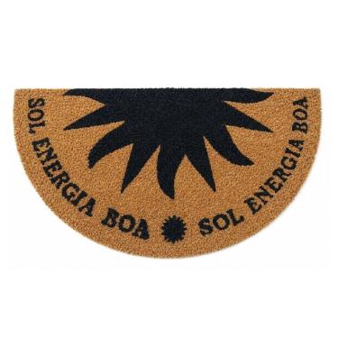 Imagem de Capacho Meia Lua Fibra De Coco Base PVC 60x33cm  - Sol Energia Boa