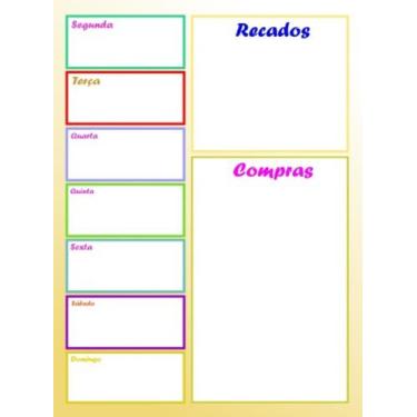 Imagem de Ímã De Geladeira Porta Recados - Planner Semanal com caneta apagadora 