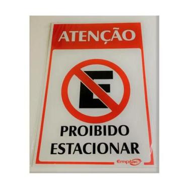 Imagem de Placa - proibido estacionar / em ps 30 x 20cm emplac br