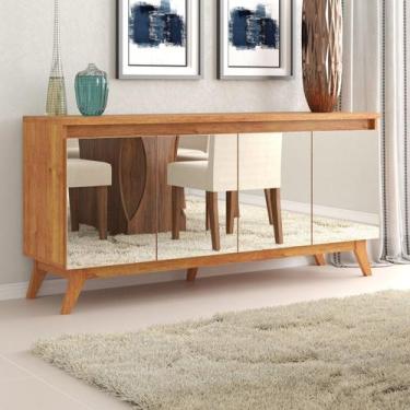 Imagem de Buffet Aparador 4 Portas Espelhado MDF/MDP Mel 156cm Armani Bege - Esp