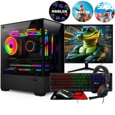 Imagem de PC Gamer Completo Intel i5 Memoria Ram 16GB SSD 240GB Monitor Teclado 