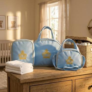 Imagem de Kit Bolsa Maternidade 3 Peças Satuko Baby  Bolsa, Mochila e Frasqueira