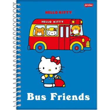 Imagem de Caderno Espiral Hello Kitty Azul 10 Matérias 160 Folhas - Jandaia