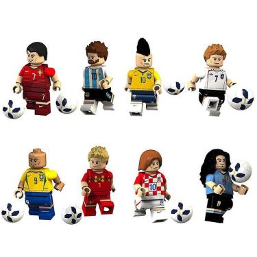 Imagem de 8pcs Copa do Mundo de Futebol Building Blocks Portugal Messine Mar